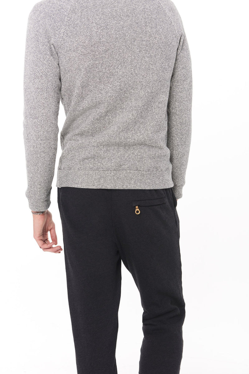 Men's Back Zip French Terry Sweatpant — Black