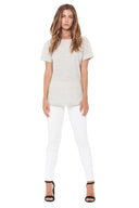 Women's Novelty Texture Crew Neck Tee - Cream Thermal - view 4