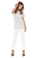 Women's Novelty Texture Crew Neck Tee - Cream Thermal - view 2