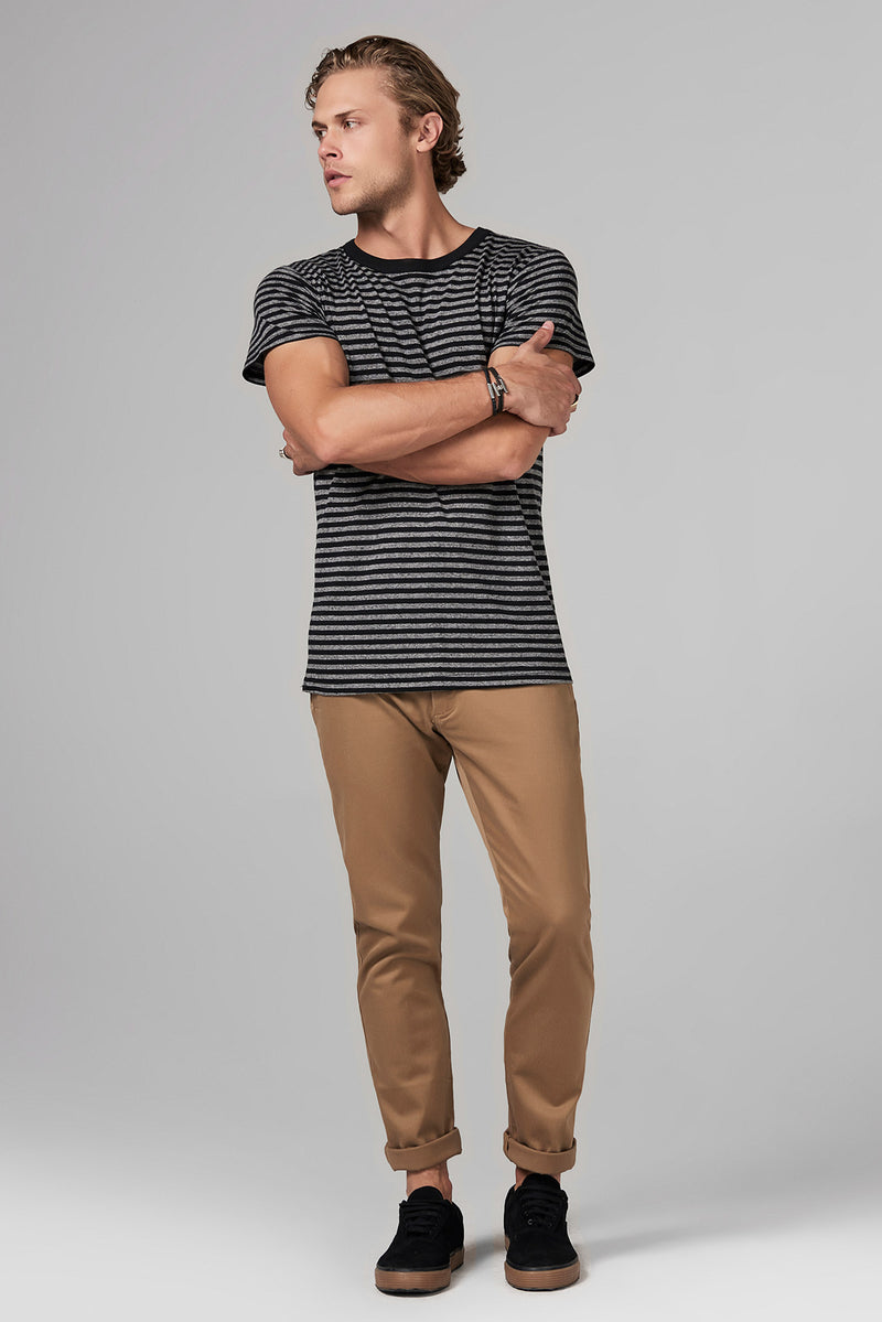 Men's Relaxed Crew Neck Tee - Quarter Stripe