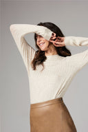 Women's Melange Sweater Pullover - Camel - view 4