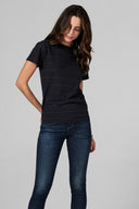 Women's Relaxed Crew Neck Tee - Wavy Stripe - view 3