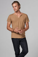 Men's Linen Blend Cross V-Neck Tee - view 2