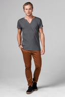Men's Linen Blend Cross V-Neck Tee - view 7