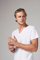 Men's Linen Blend Cross V-Neck Tee - view 12