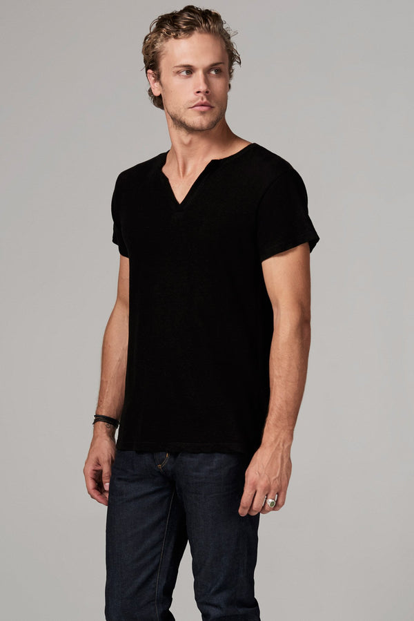 Men's Heavy Cotton Cross V-Neck Tee