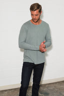 Men's Linen Blend Crew Neck Long Sleeve - view 23
