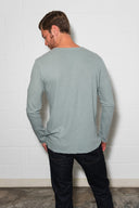 Men's Linen Blend Crew Neck Long Sleeve - view 24