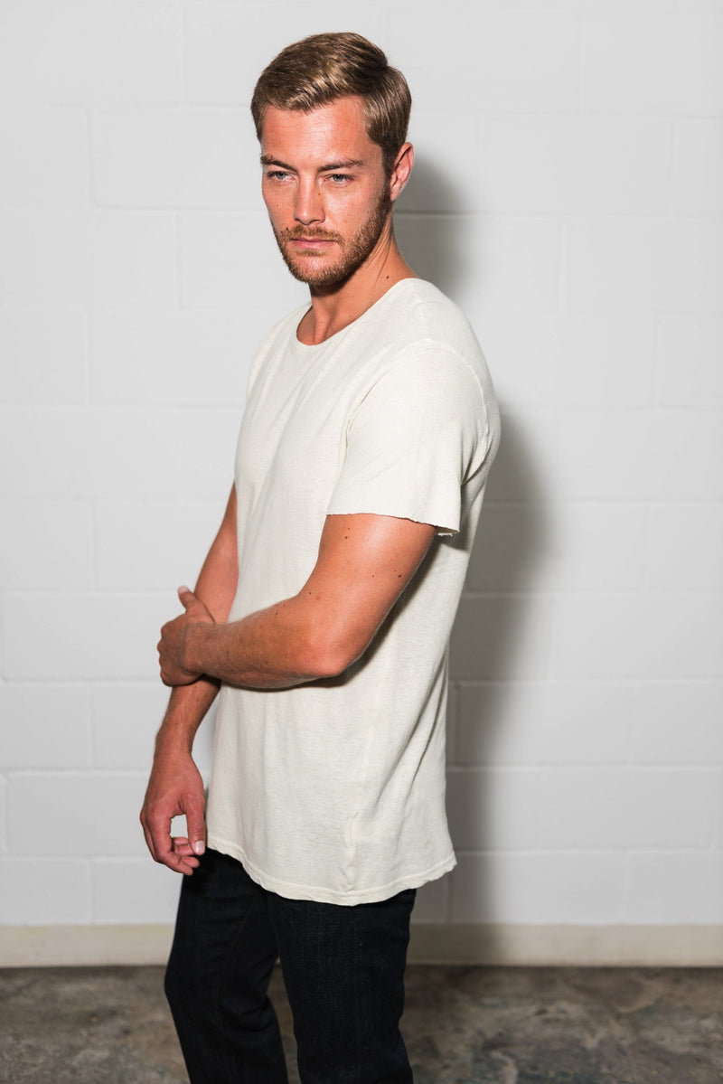 Men's Linen Blend Crew Neck Tee