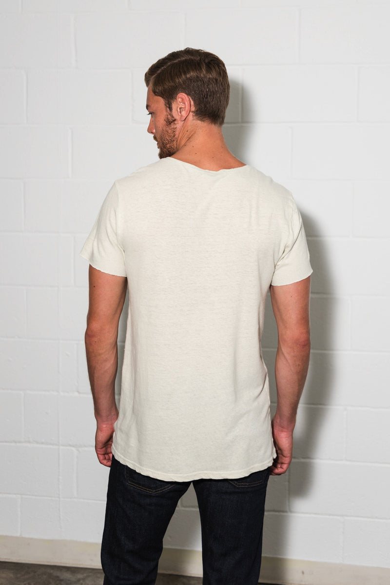 Men's Linen Blend Crew Neck Tee