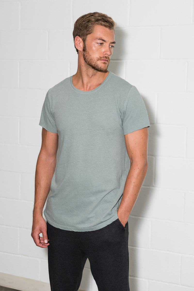 Men's Linen Blend Crew Neck Tee