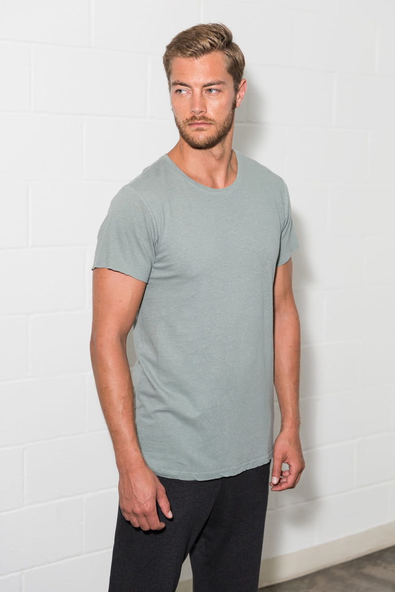 Men's Linen Blend Crew Neck Tee