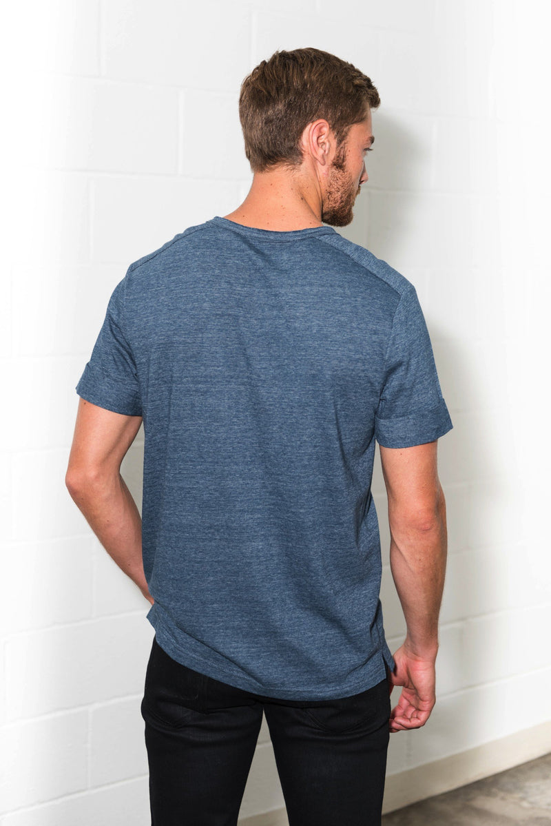 Men's Jersey Raw Neck Curved Pocket Tee