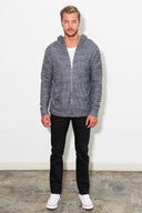 Men's Soft Knit Melange Zip Front Hoodie - view 12