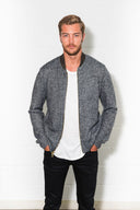 Men's Soft Knit Melange Bomber Jacket - view 6