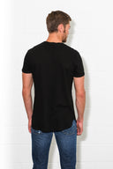 Men's Linen Blend Curved Bottom Crew Neck Tee - view 13