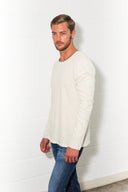 Men's Linen Blend Crew Neck Long Sleeve - view 12