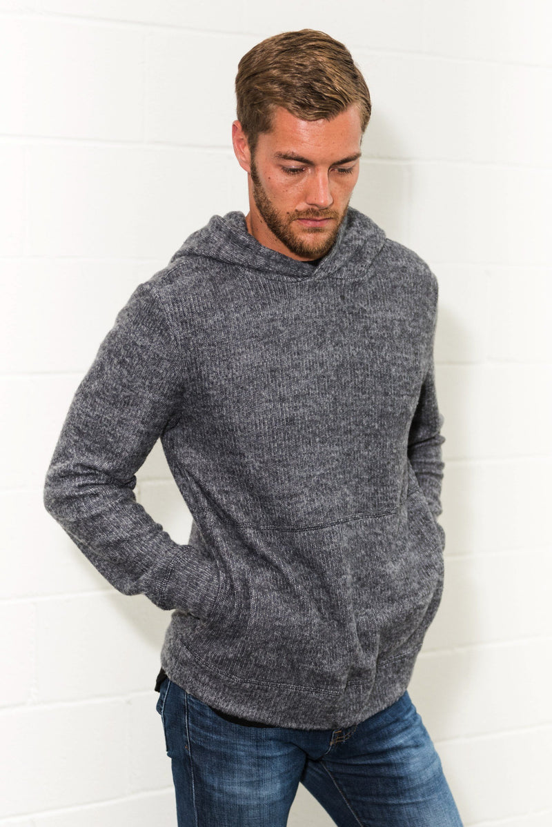 Men's Soft Knit Melange Pullover Hoodie