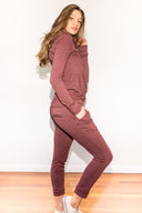 Women's Back Zip Sweatpant - Maroon