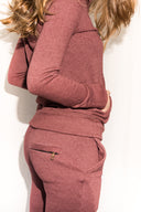 Women's Back Zip Sweatpant - Maroon - view 4