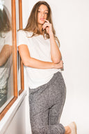 Women's Melange Knit Jogger Pant - Black - view 4