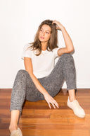 Women's Melange Knit Jogger Pant - Black