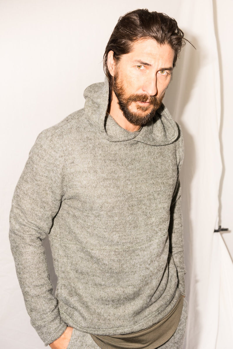 Men's Soft Knit Melange Pullover Hoodie