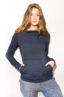 Women's French Terry Pullover Hoodie - Navy - view 3