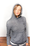 Women's Melange Knit Pullover Hoodie - Navy