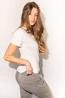 Women's French Terry Cuff Bottom Back Pocket Sweatpant - Heather Grey