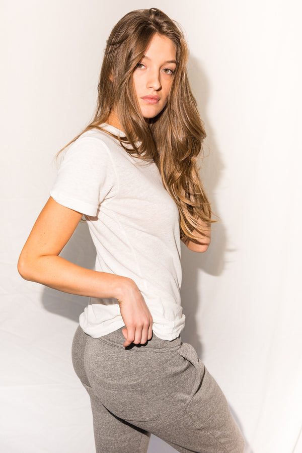 Women's French Terry Cuff Bottom Back Pocket Sweatpant - Heather Grey