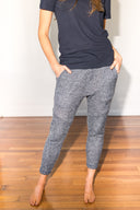 Women's Melange Knit Jogger Pant - Navy - view 3