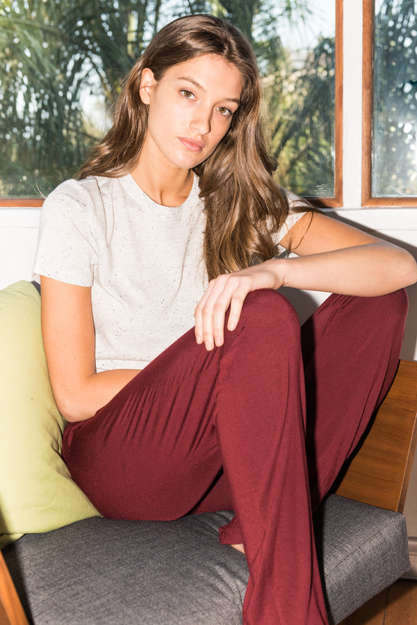 WOMEN'S MODAL LOUNGE PANT - MAROON