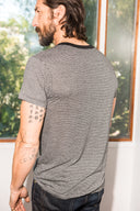 Men's Relaxed Contrast Crew Neck Stripe Tee - view 2