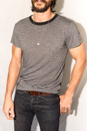 Men's Relaxed Contrast Crew Neck Stripe Tee - view 3