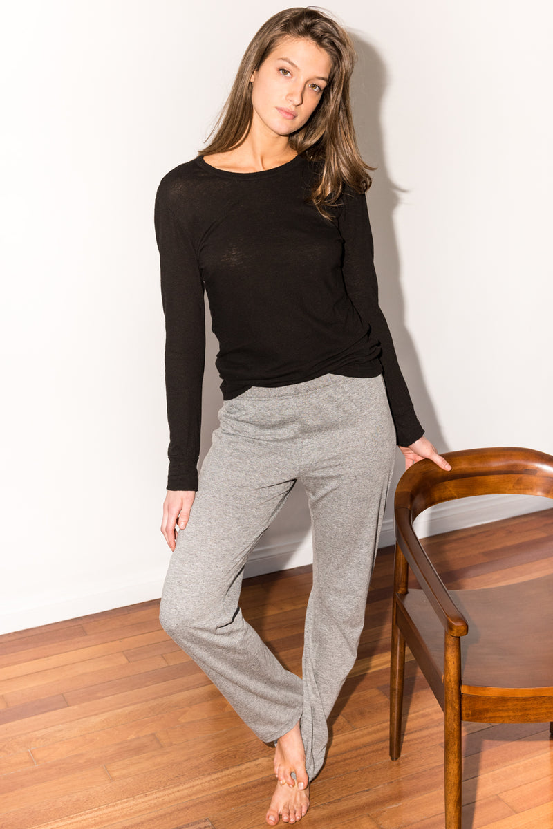 WOMEN'S NOVELTY TEXTURE LOUNGE PANT - HEATHER SLUB — Heather SLUB