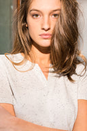 Women's Jersey Cross V-Neck Tee - Multi-Dot - view 2