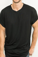 Men's Modal Center Stitch Curved Bottom Crew Neck Tee - view 16
