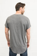 Men's Modal Center Stitch Curved Bottom Crew Neck Tee - view 9