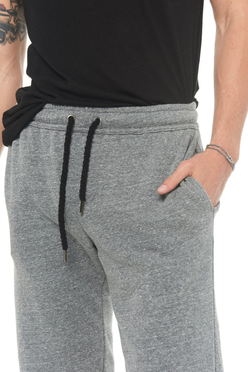 Men's French Terry Cut Off Short with Adjustable Draw Chord — Heather Grey