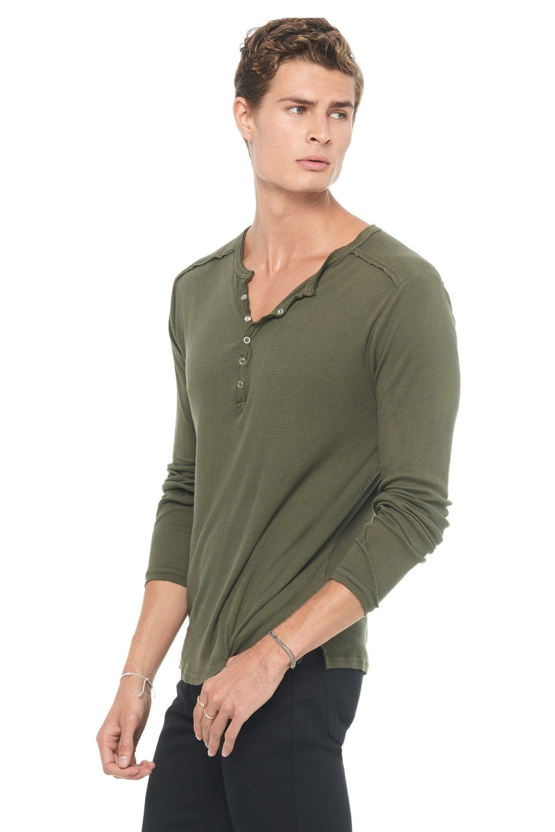 Men's Long Sleeve Henley