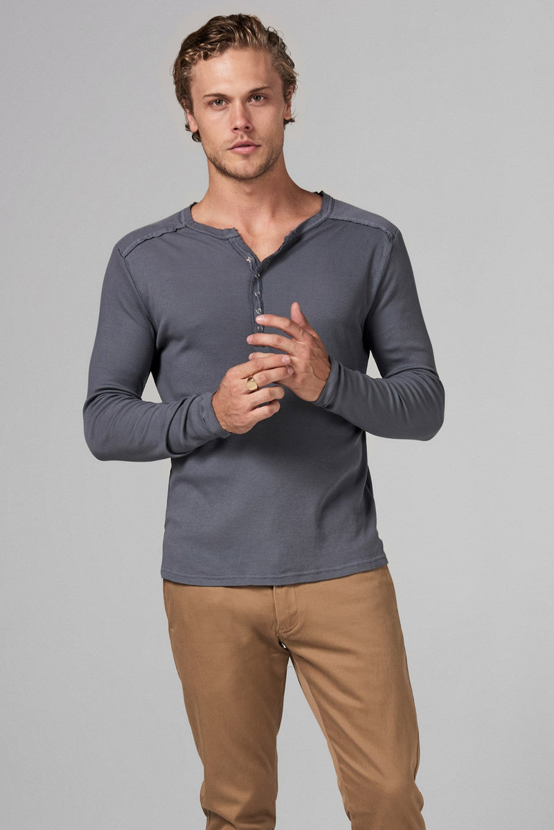 Men's Long Sleeve Henley