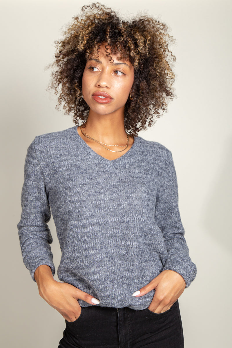 Danielle Soft Knit V-Neck Sweater