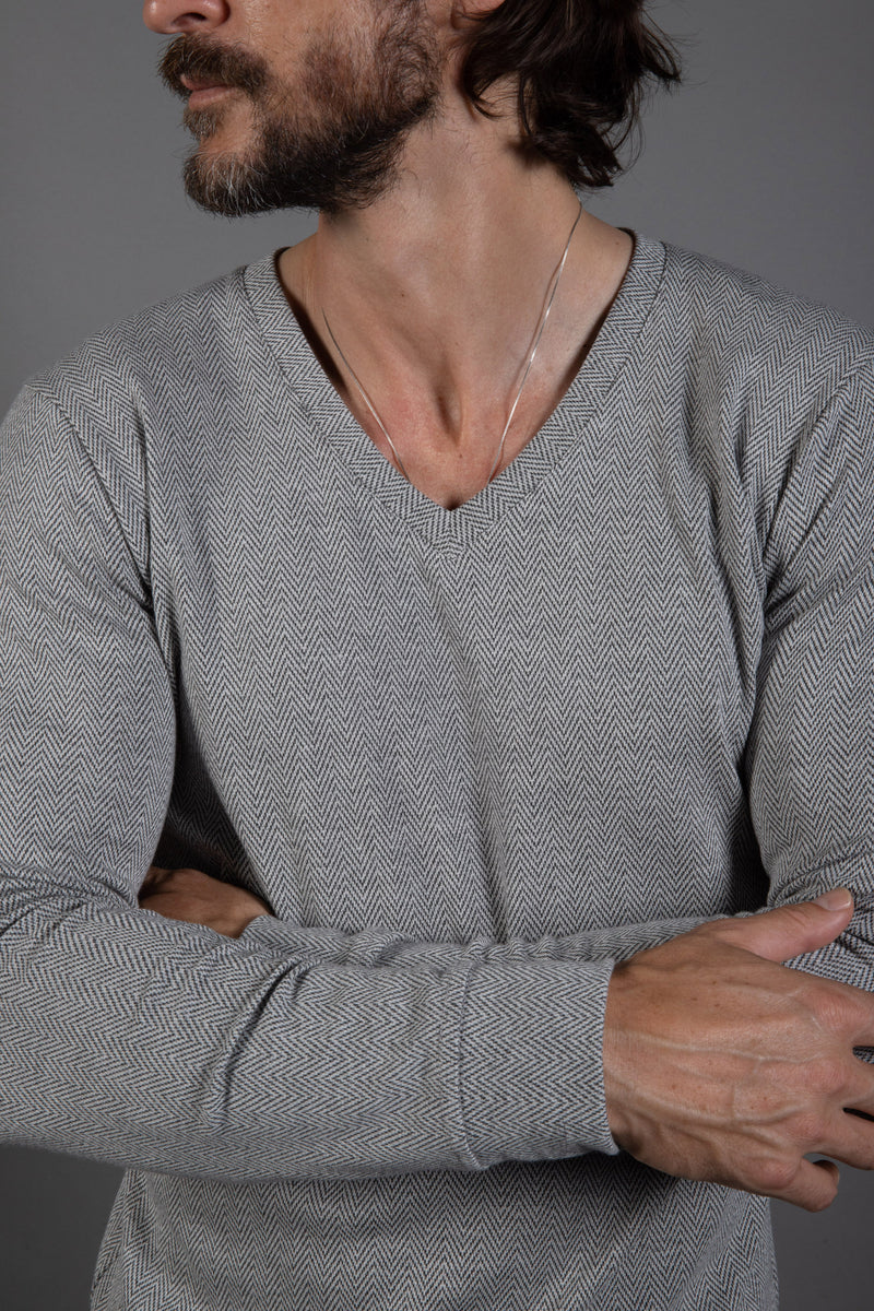 Westin Herringbone V-Neck Sweater