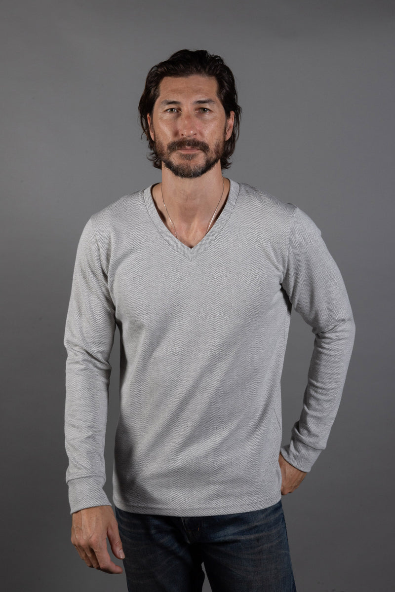 Westin Herringbone V-Neck Sweater