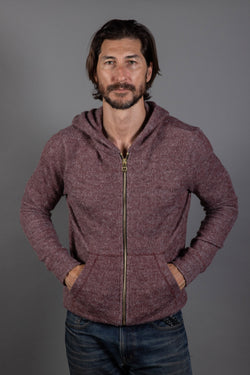 Men's Soft Knit Melange Zip Front Hoodie