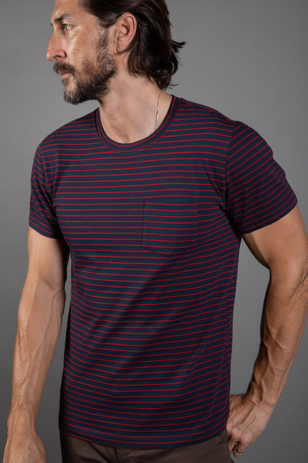 Men's V-Pocket Stripe Tee