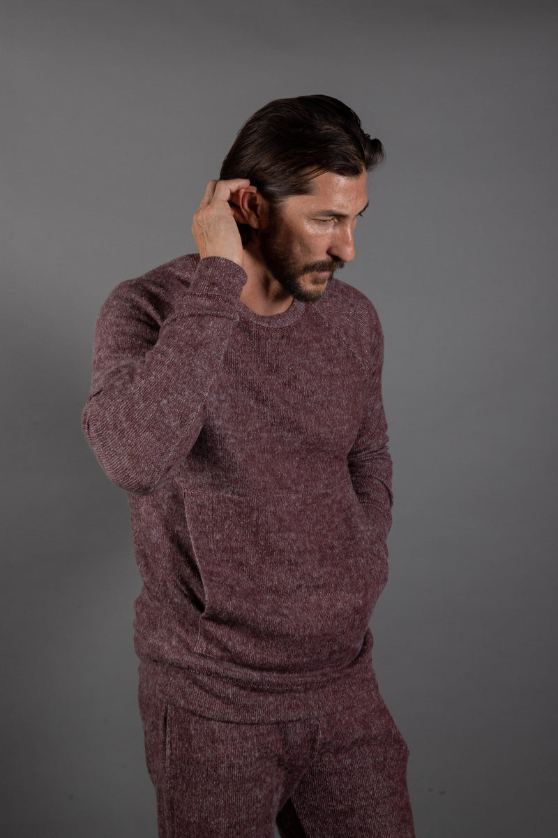 Men's Soft Knit Melange Kangaroo Pocket Pullover Sweater