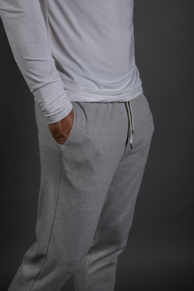 Westin Herringbone Jogger — Grey/White Herringbone
