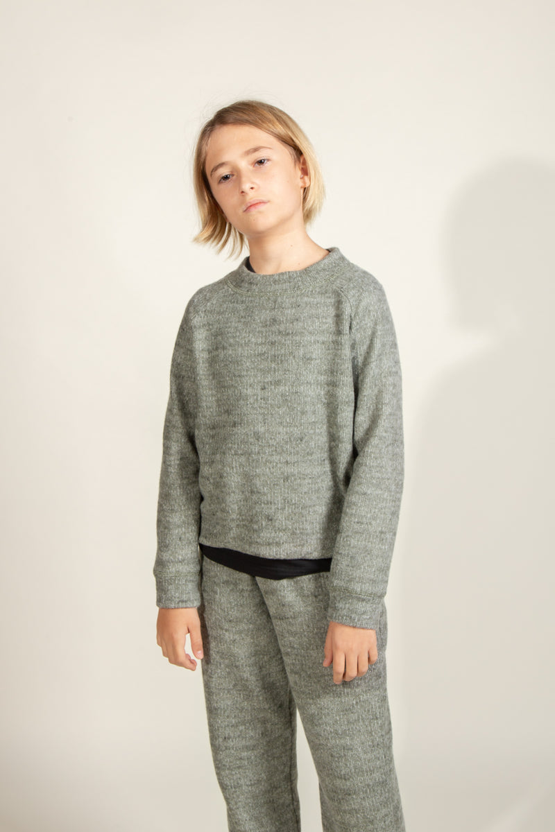 Boy's Soft Knit Crewneck — Army